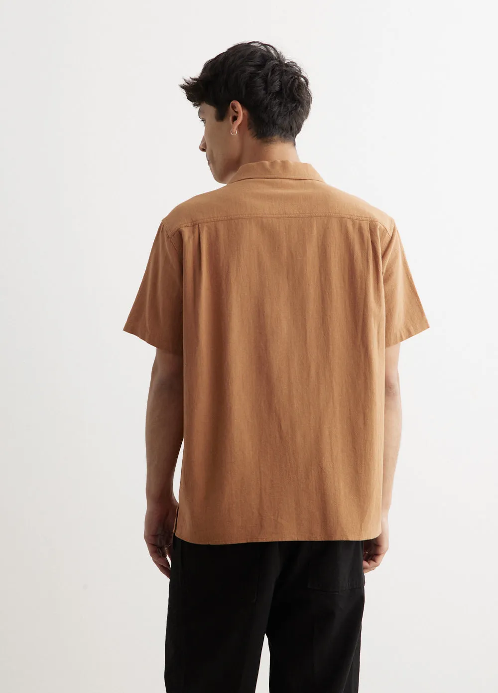 Chain Stitched Camp Collar Shirt
