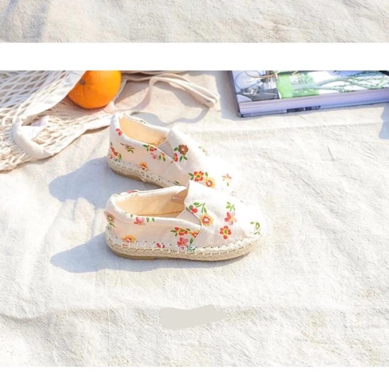 Floral slip-on shoes
