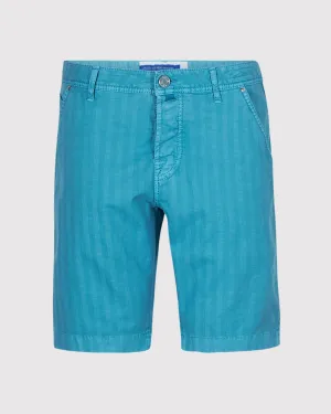 Lou Herringbone Shorts Aqua Bl