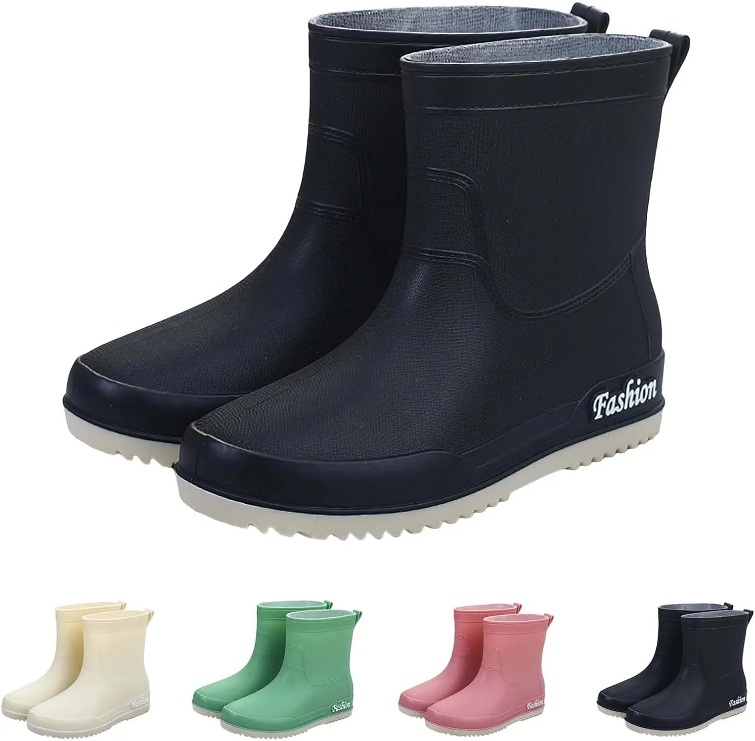 Rain Boots Women Knee High Mens Grounded Footwear Black Booties Heels Barefoot Shoes Women's Mid Calf Rain Boots Waterproof Lightweight Womens Winter Boots