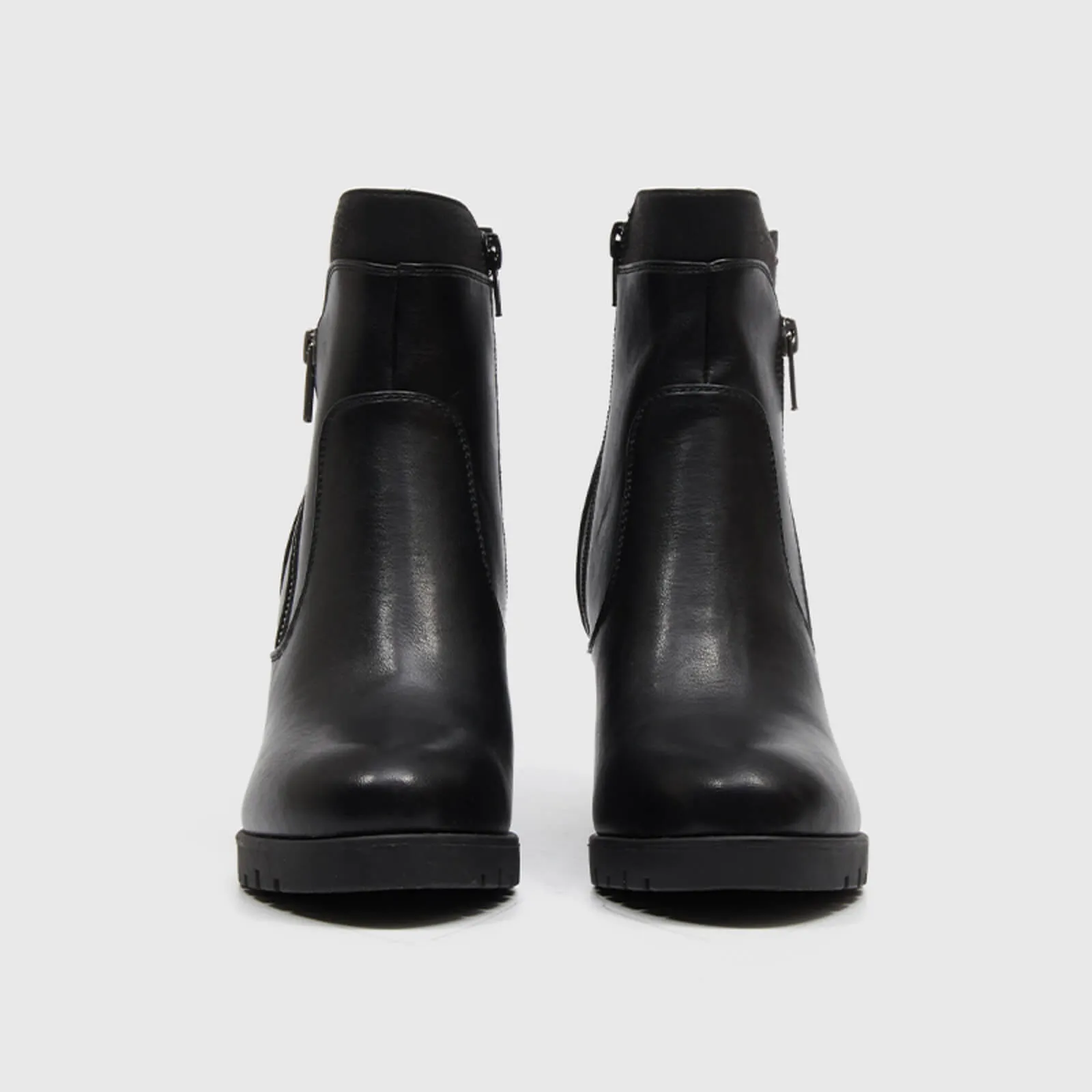 Rivet Chunky High Heel Ankle Boots