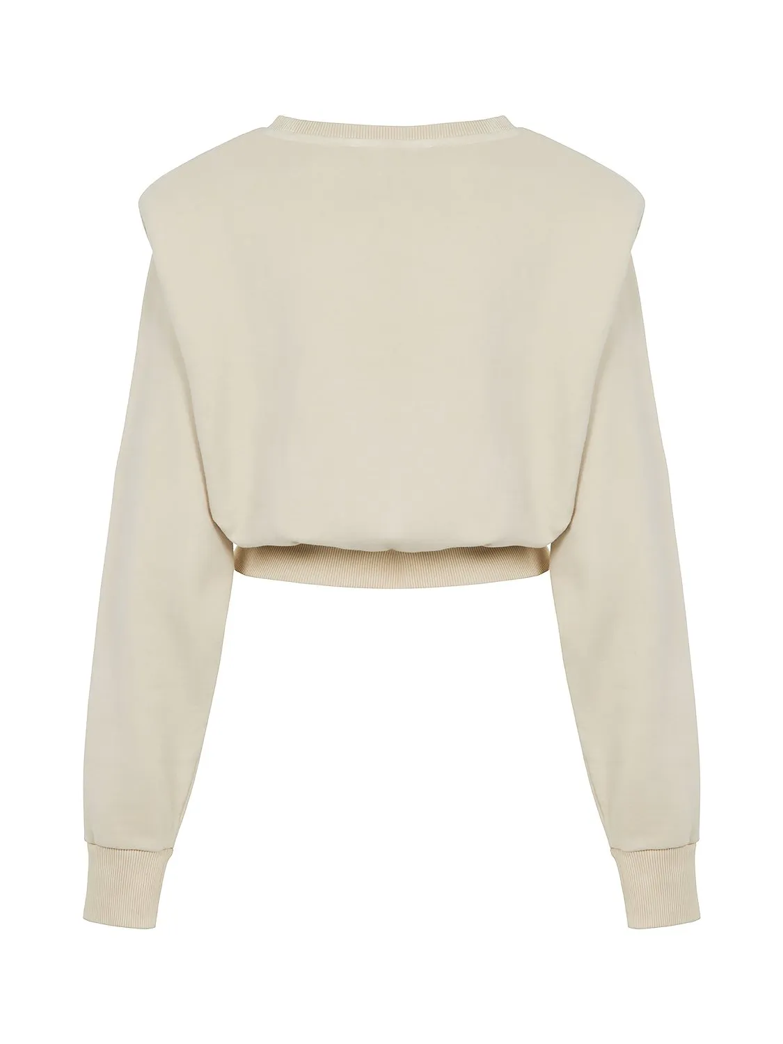 Shoulder Pad Embroidered Sweatshirt